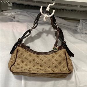 Dooney & Bourke Tan and Brown Monogram Shoulder Bag